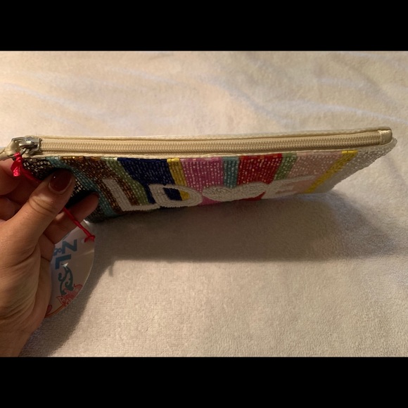 Beaded evening clutch / makeup bag - Picture 4 of 4